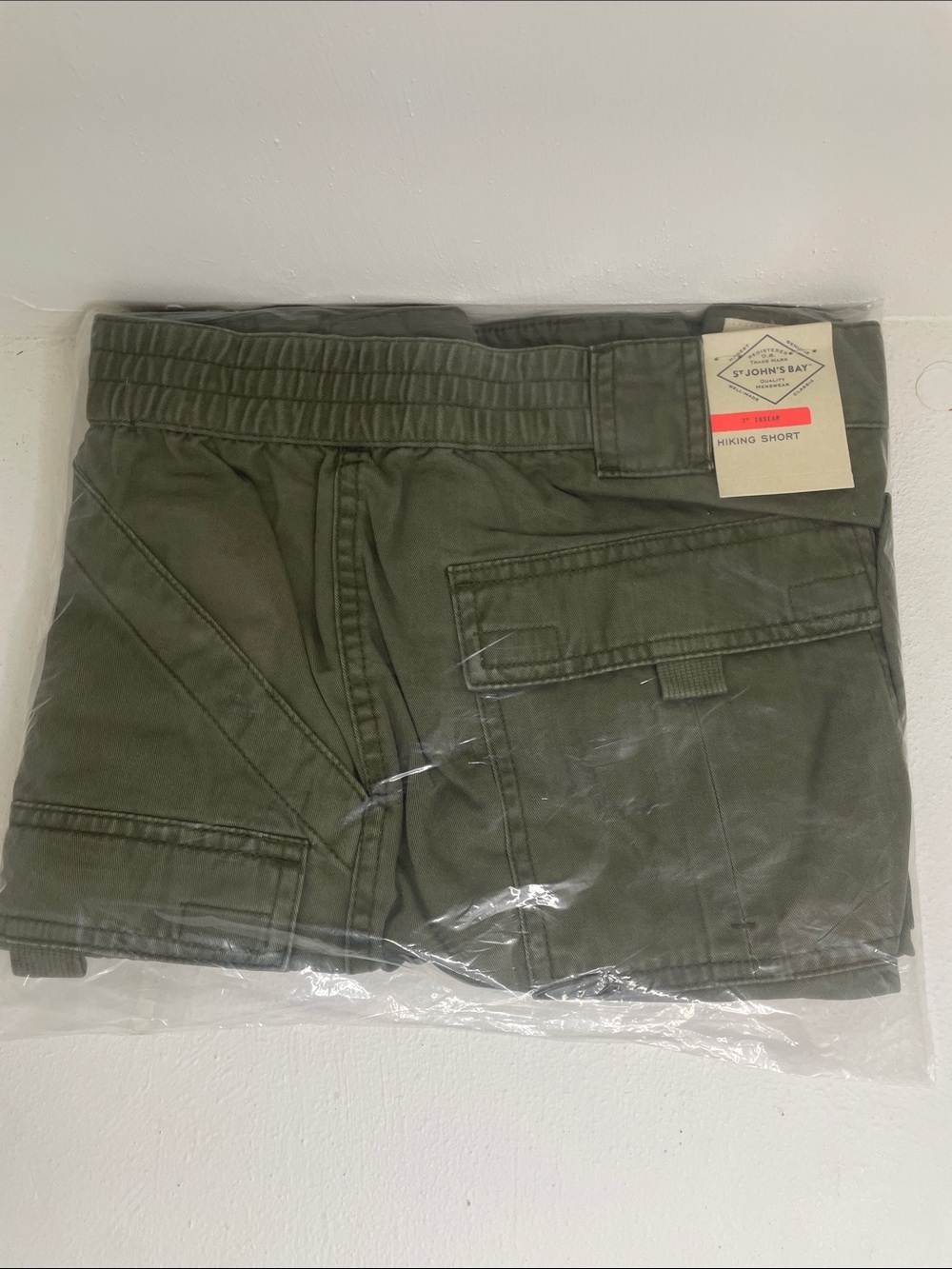 St. John's Bay Hiking Shorts Sz 42 w/ 7" inseam - Military Green Cargo